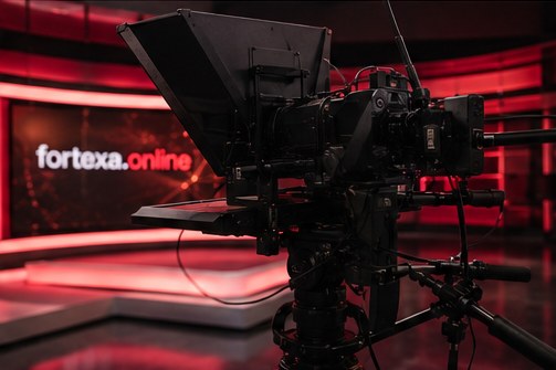 Kamera mit Teleprompter