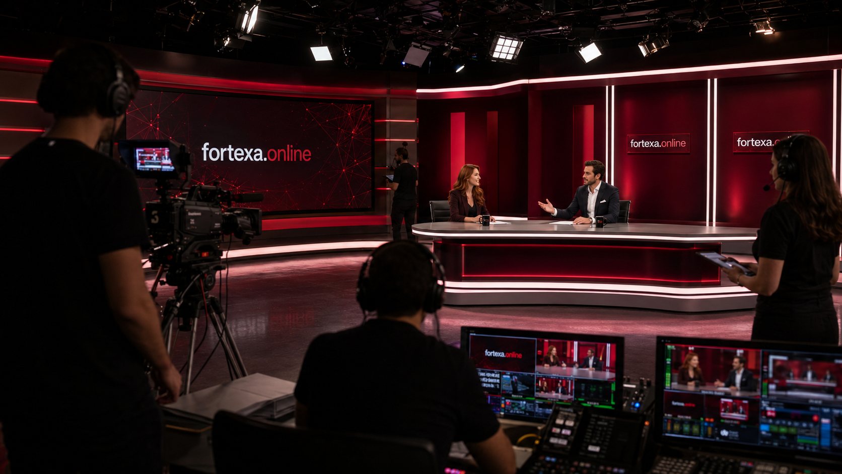 fortexa.online TV-Studio in Berlin während einer Produktion